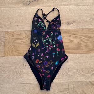 Stella McCartney - Trippy Floral One Piece Swimsuit in Black Multi